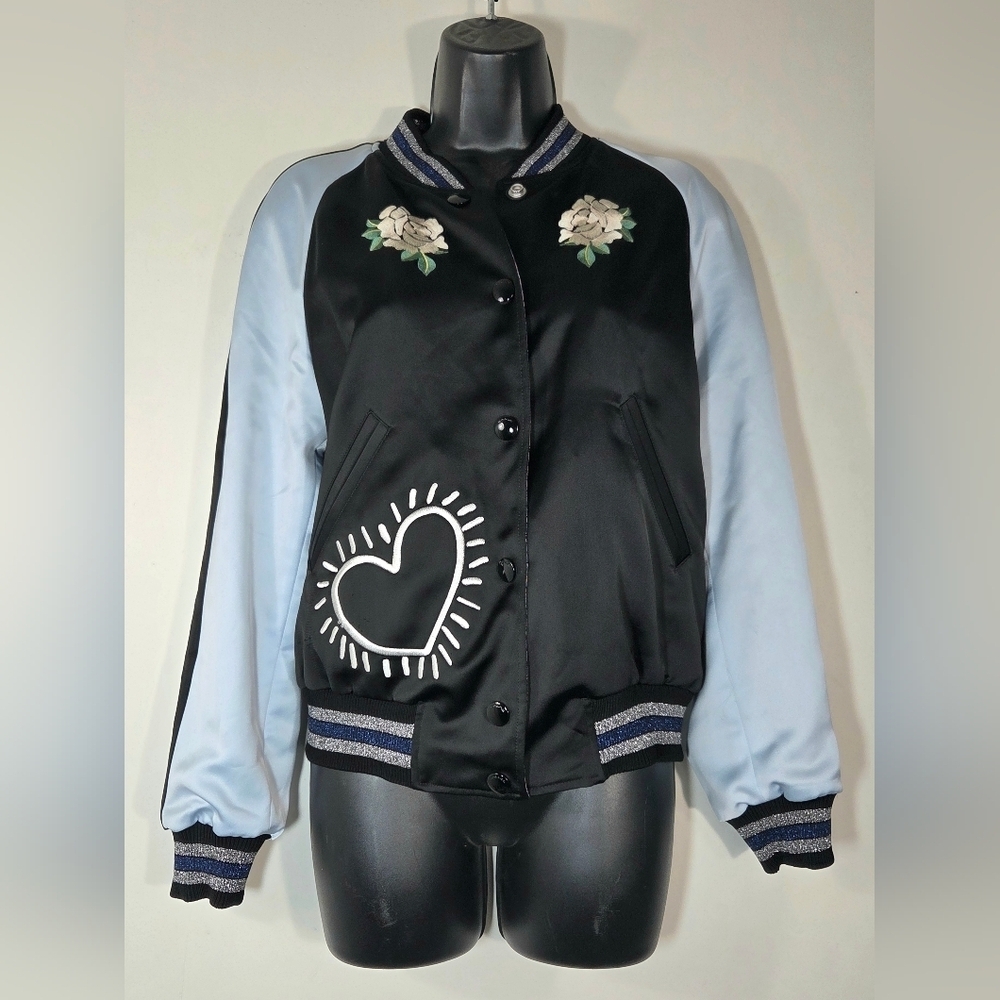 COACH KEITH HARING REVERSIBLE SATIN JACKET.